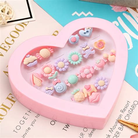 20pcs Kids Cute Sweet Ring Cartoon Flower Baby Kids Girl Children Rings