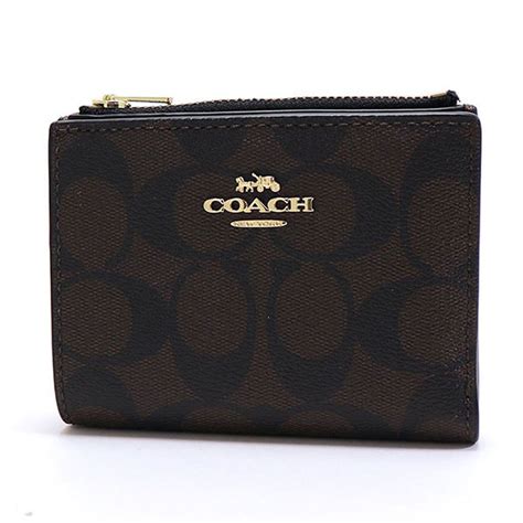 コーチ Coach コーチ 二つ折り財布 レディース Coach Wallet シグネチャー ブラウン ブラック Cm852 Imaa8