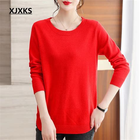 Xjxks 2022 Autumn Winter Latest Wool Knitted Bottoming Sweater Women S