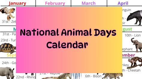 Mash > Animals > National Animal Days Calendar