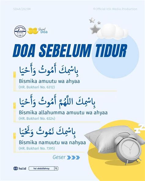 Beberapa Lafal Doa Sebelum Tidur Doa Tidur