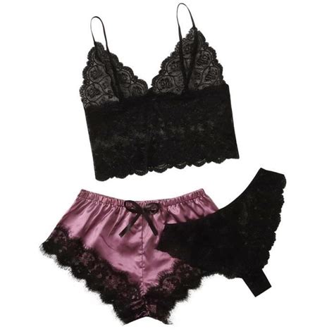 Nouveau Sexy Dentelle Lingerie Sous Vêtements En Soie Vêtements De Nuit Sous Vêtements Pyjamas