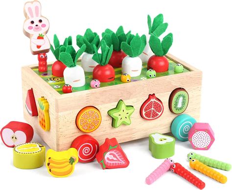 Toddlers Montessori Wooden Educational Toys for Baby Boys Girls Age 2 3 ...