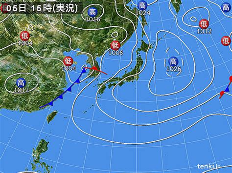 過去の実況天気図2024年05月05日 日本気象協会 Tenkijp