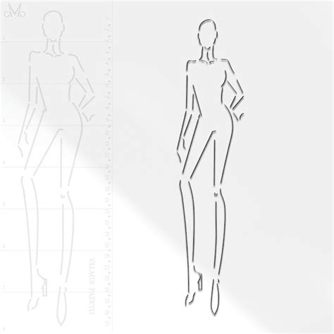 Desenho De Corpo Feminino Para Moda - Régua Croqui Desenho de Moda - Corpo Feminino Articulado 2 | Elo7