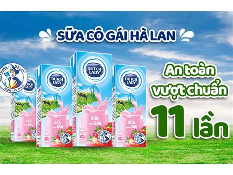 Lốc 4 hộp sữa dâu Dutch Lady 180ml giá tốt tại Bách hoá XANH