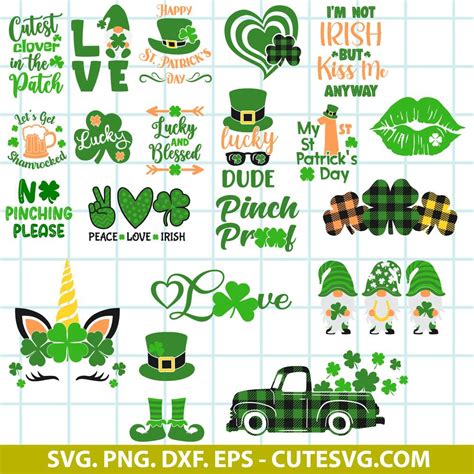 St Patricks Day Svg Bundle Peace Love St Patricks Day Svg Cut File