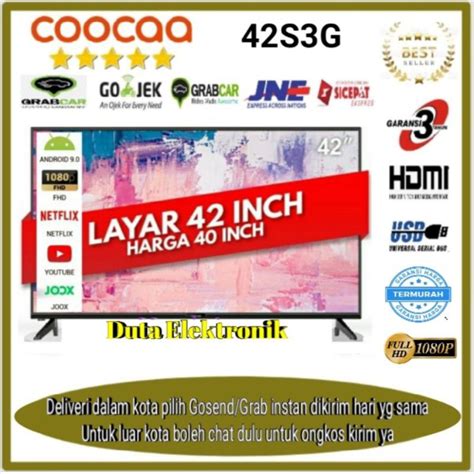 Jual LED TV COOCAA 42 Inch 42S3G Android Smart Netflix Google Bluettoth