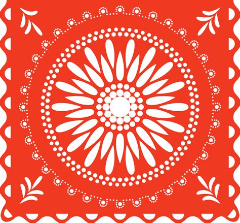 Mexican Papel Picado Fiesta Decorations In Cinco De Mayo Festival Red