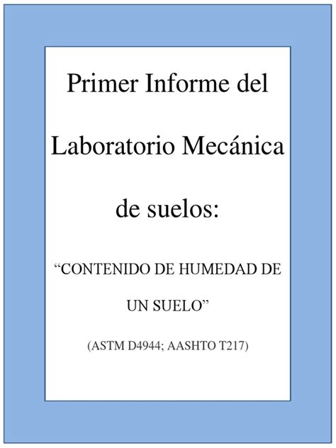 PDF Metodo De Ensayo Para Determinar El Contenido De Humedad De Un