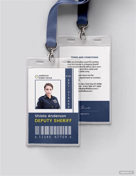 Sherif ID Card Template in Illustrator, Pages, PSD, Publisher, Word ...