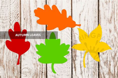 Set Autumn leaves printable | Coloring Page