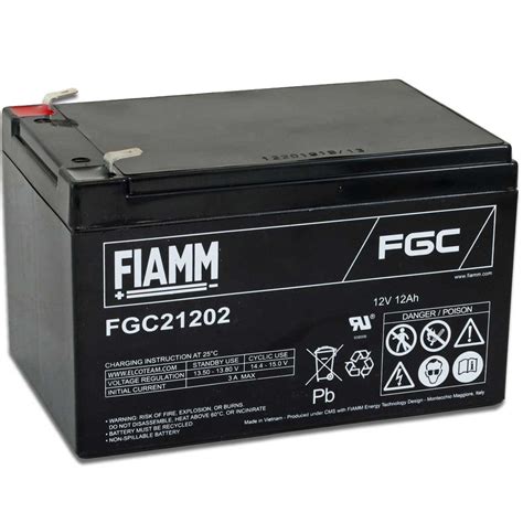 Fiamm FGC21202 Batteria Ricaricabile 12V 12Ah Al Piombo Uso Ciclico