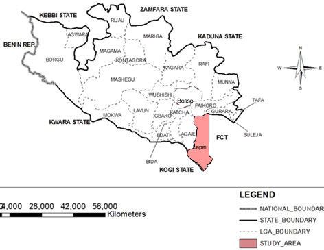 Map of Niger State showing Lapai Local Government Area. | Download ...