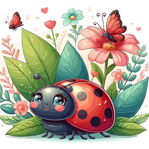 Premium Vector Ladybug Vector Cartoon Illustration