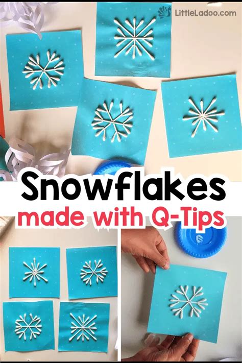 Q-Tip Snowflake Craft {Free Templates}
