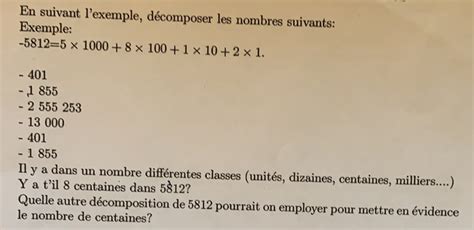 Solved En suivant lexemple décomposer les nombres suiv algebra