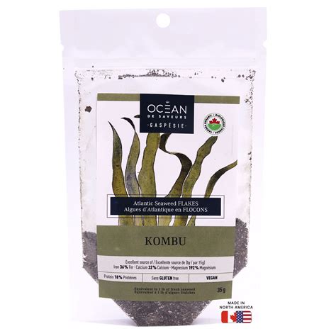 Kombu Flakes Seaweed 250g Canadian Organic And Eco Friendly Certified Easy