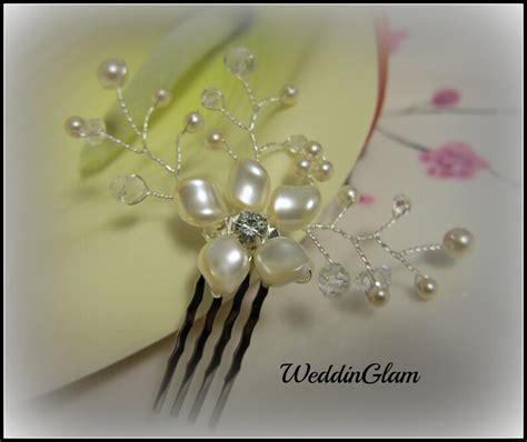 Ivorybridal Hair Comb Swarovski Pearls Bridesmaid Etsy