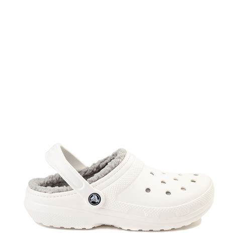 Crocs Classic Fuzz Lined Clog White Gray Journeys White Crocs Crocs Classic Me Too Shoes