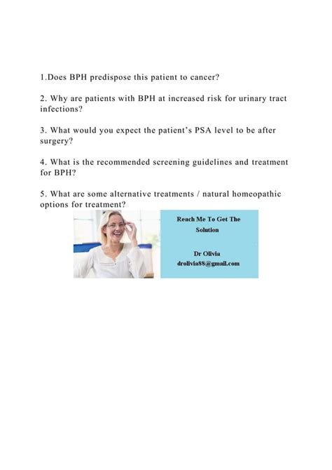 Does Bph Predispose This Patient To Cancer Why Are Pati Docx