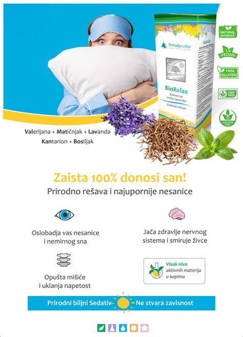 BioRelax kapi za smirenje živaca i opuštanje biljne kapi za nesanicu