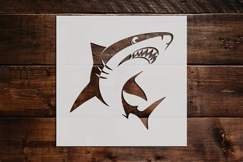 Shark Stencil Reusable Shark Stencil Art Stencil Diy Etsy