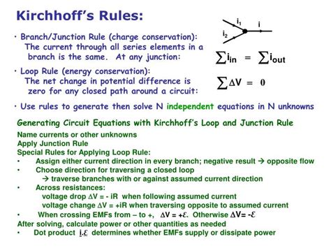 PPT - Kirchhoff’s Rules Multi-Loop Circuit Examples RC Circuits Charging a Capacitor PowerPoint ...