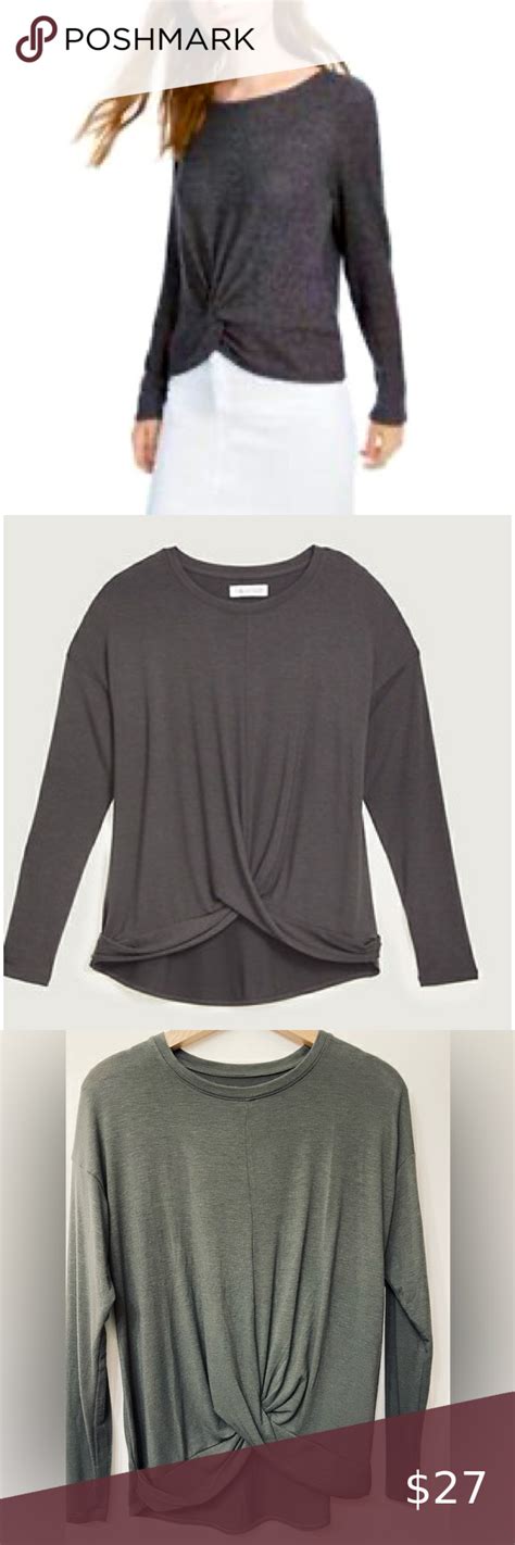 Loft Lou And Grey Softened Jersey Twist Top Olive Green Xs Lou And Grey