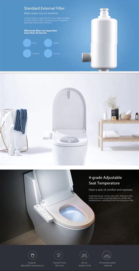 American Deals: Xiaomi Smartmi, Smart Toilet Seat, Adjustable Water ...