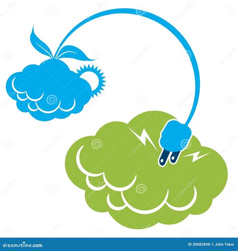 Solar Wind Cloud Energy Stock Vector Illustration Of Cord 30082848