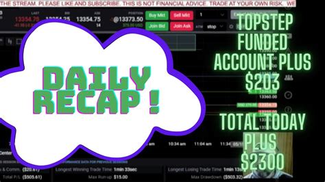 Daily Recap For Friday August 4th Green Day Topstep Funded Trader Youtube