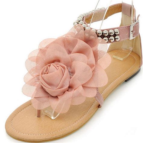 2019 neue Gladiator Sandalen für Frauen Böhmen Stil Perlen Sommer Blume