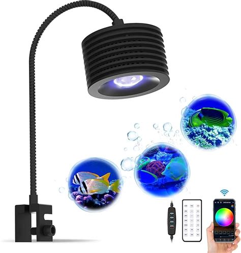 Lominie Led Aquarium Light Full Spectrum Fish Tank Light Dimmable