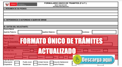 Minedu Presenta El Formato Único De TrÁmite Fut Actualizado