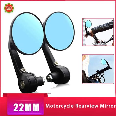 Pair Motorcycle Mirrors Bar End Rearview Mirror For Mm Handlebars