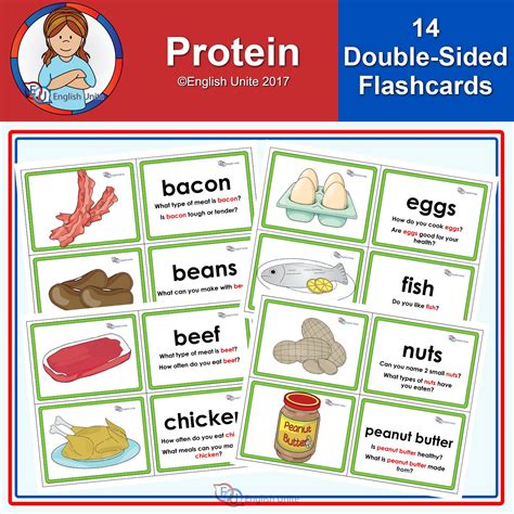 Flashcards Protein Food Flashcards Flashcards Vocabulary Flash Cards