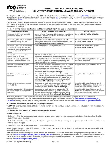 2017 2024 Form Ca Edd De 9adj I Fill Online Printable Fillable Blank Pdffiller