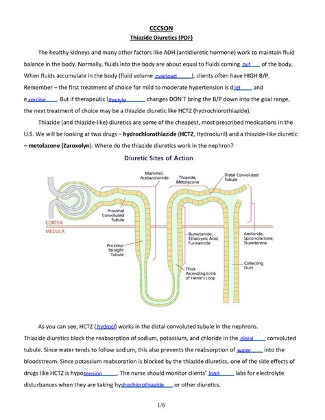 Thiazide Diuretics Rev July 2020 Cccson Thiazide Diuretics Pdf The