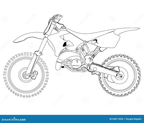 Dirt bike sketch stock illustration. Illustration of drawing - 63811828