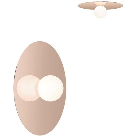 Bola Disc Flush Wall And Ceiling Light In Rose Gold By Pablo Designs