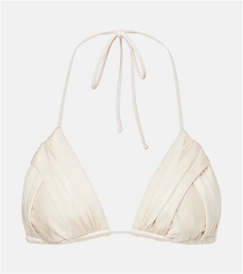 Jasmin Ruched Triangle Bikini Top In Beige Bananhot Mytheresa