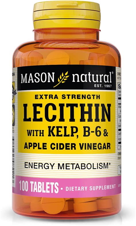 Mason Natural Lecithin Kelp B6 100 Tabletas The Red Vitamin Mx