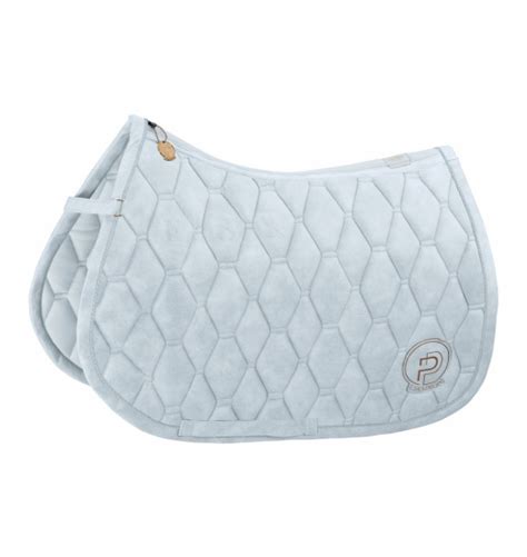 ESKADRON METALLIC FAUX LEATHER EQUESTRIAN SADDLE PAD PLATINUM