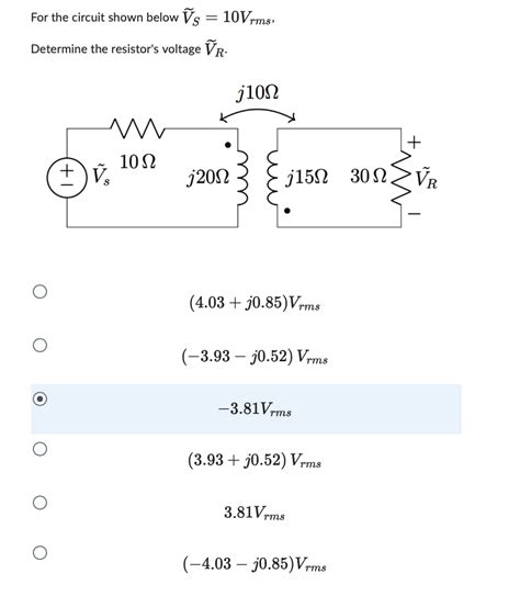 Solved For The Circuit Shown Below VS 10Vrms Determine The Chegg