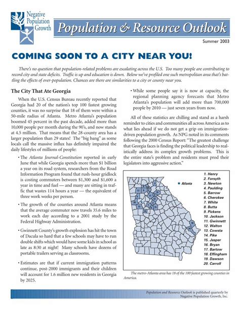 Pdf Population Resource Outlook Negative Population Growth