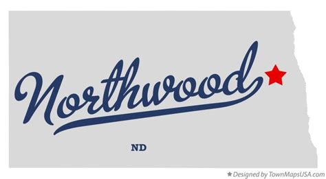 Map of Northwood, ND, North Dakota