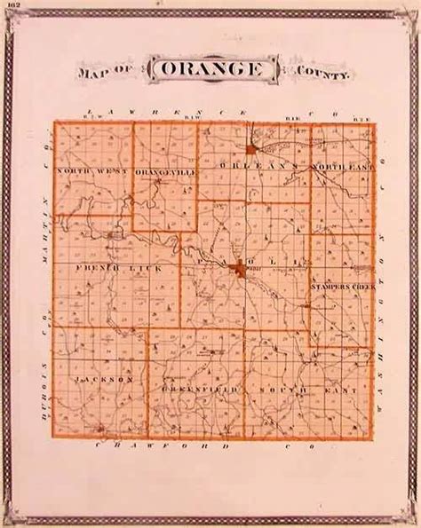 Map Of Orange County Indiana Art Source International