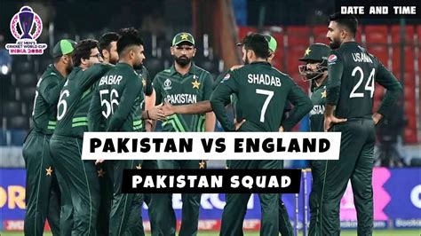 Pakistan Vs England Odi World Cup Pakistan Team Full Squad