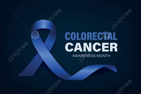 Dark Blue Ribbon For Colorectal Cancer Awareness Month Vector March